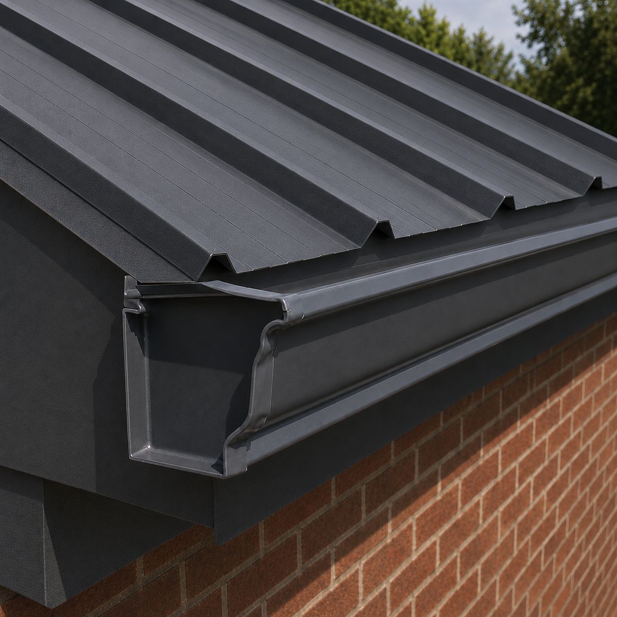 Metal flashing and gutters